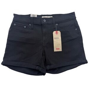 Levi's Mid-Length Shorts Women 6 W28 Black Mid Rise Slim Through Hip Casual